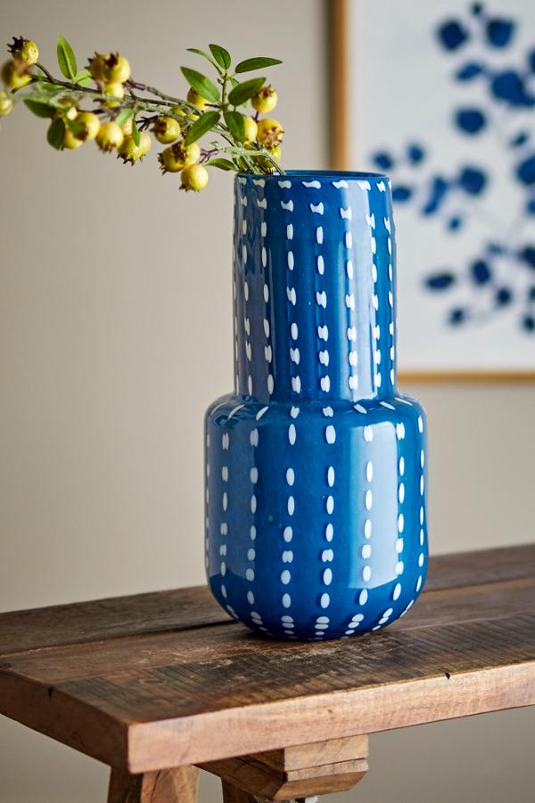 Creative Collection Mayim Vase, Blue, Glass