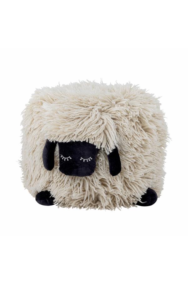 Bloomingville Mini Dolly Pouf, White, Wool