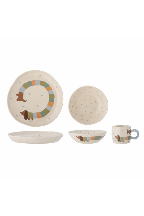 Bloomingville Mini Charlie Tableware Set, Multi, Stoneware