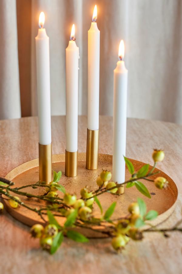 Bloomingville Maxime Candle Holder, Gold, Metal
