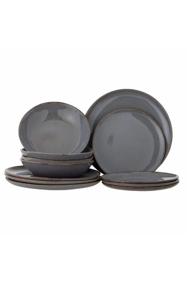 Bloomingville Sandrine Dinnerware Set, Grey, Stoneware
