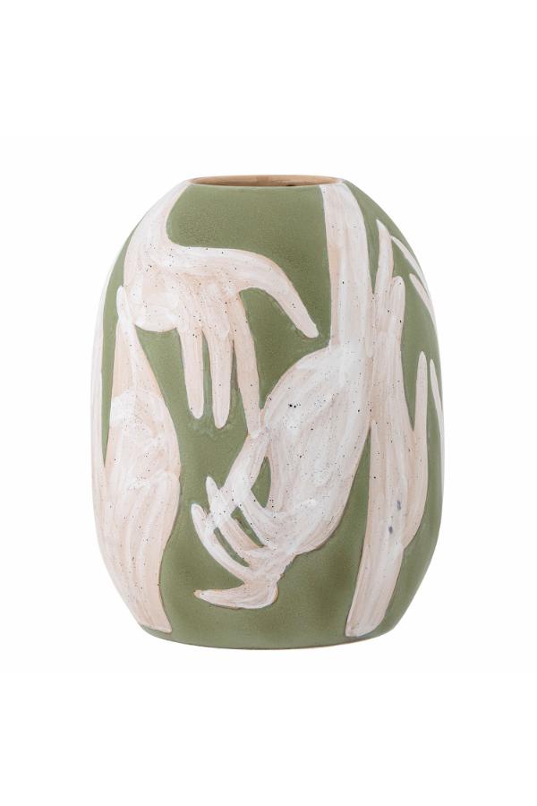 Bloomingville Adalena Deco Vase, Green, Stoneware