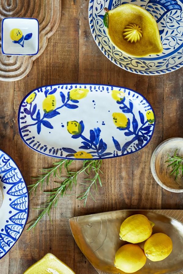 Creative Collection Maxima Serving Plate, Blue, Stoneware