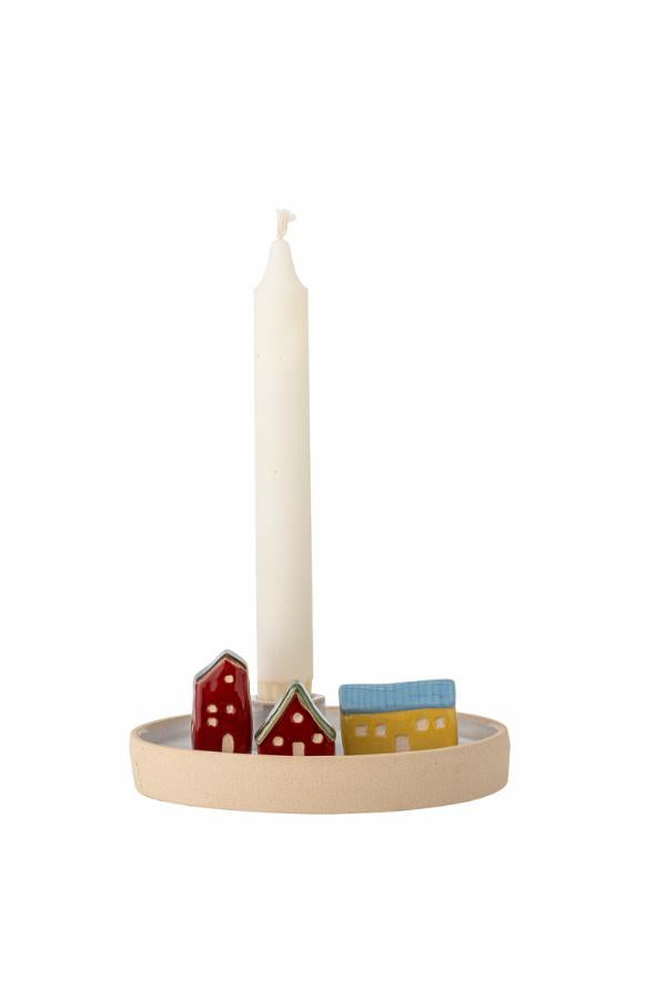 Bloomingville Coze Candle Holder, White, Stoneware