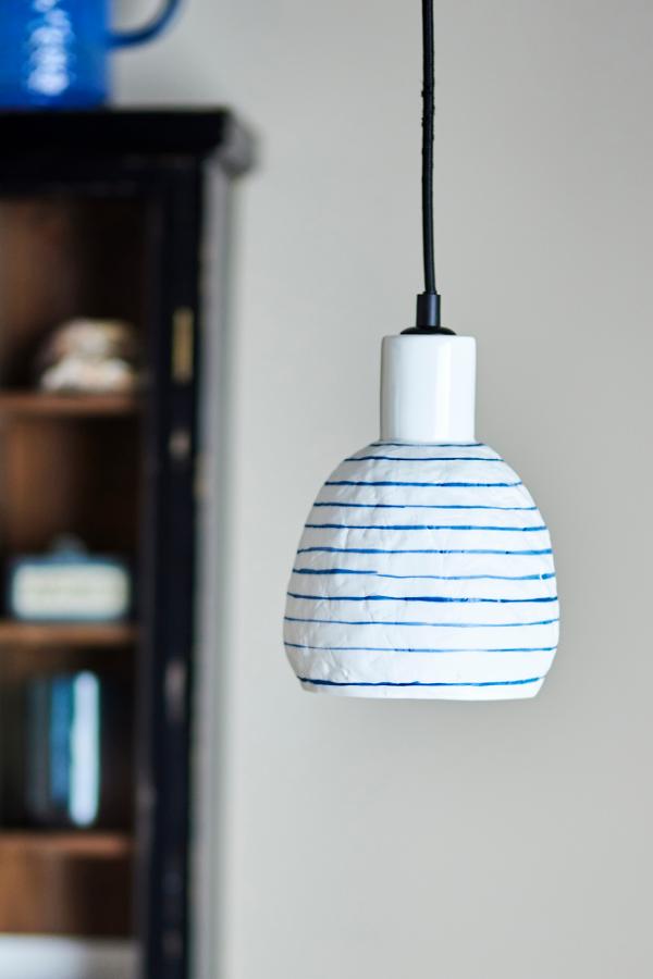 Creative Collection Elga Pendant Lamp, White, Stoneware