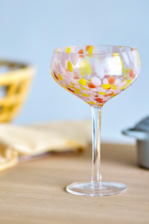 Bloomingville Lilya Cocktail Glass, Rose, Glass