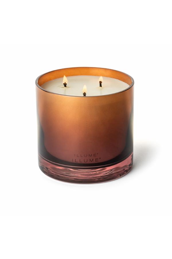 Illume Terra Tabac Statement Glass Candle, Brown,