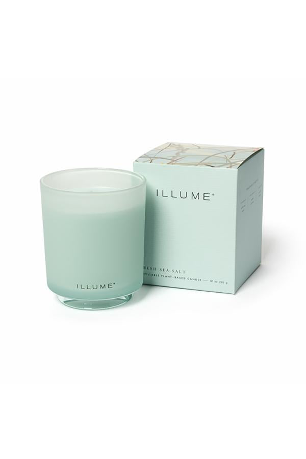 Illume Fresh Sea Salt Box Glass Candle, Green,