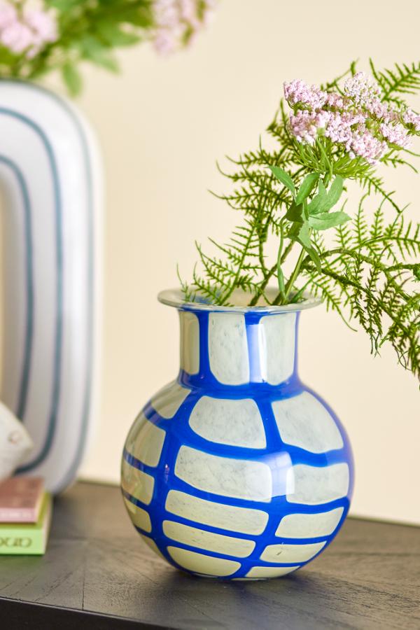Bloomingville Kiran Vase, Blue, Glass