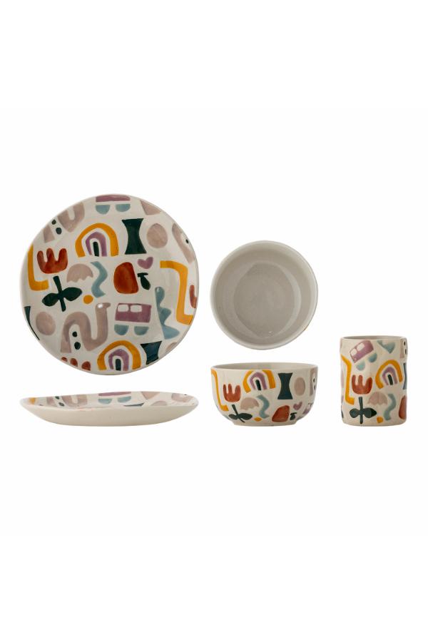 Bloomingville Mini Filur Tableware Set, Multi, Stoneware