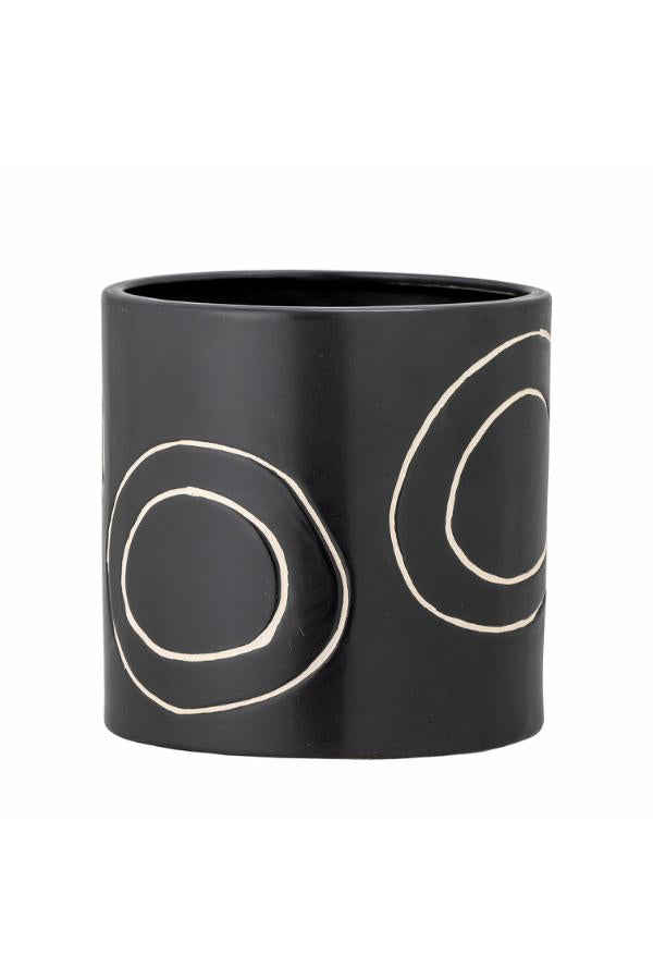 Bloomingville Troy Flowerpot, Black, Stoneware