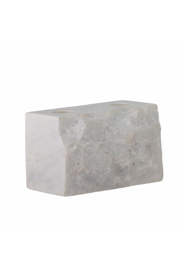 Bloomingville Magie Candle Holder, White, Marble
