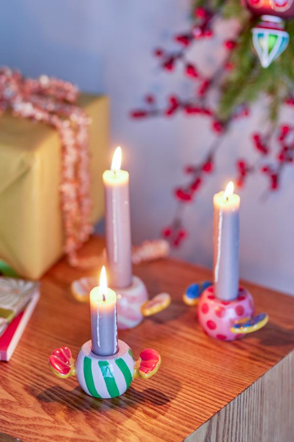 Bloomingville Caramella Candle Holder, Multi, Stoneware