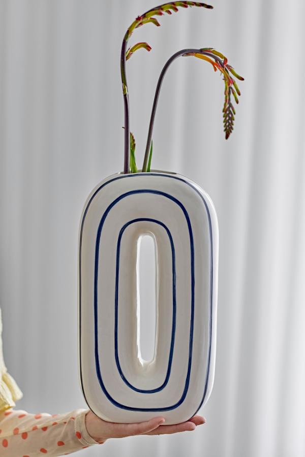 Bloomingville Mae Vase, Blue, Ceramic