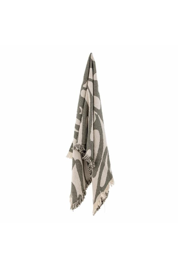 Bloomingville Alk Throw, Green, Recycled Cotton