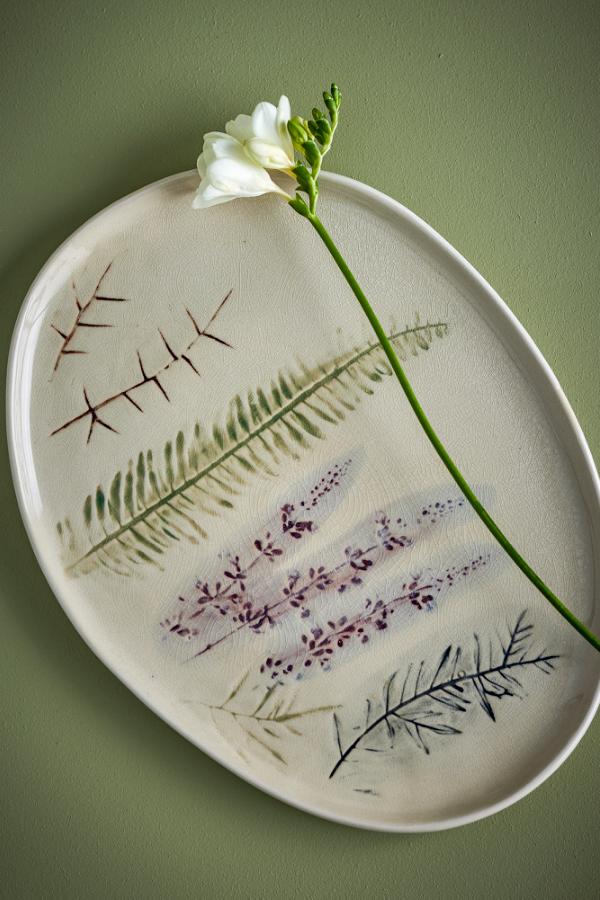 Bloomingville Bea Serving Plate, Nature, Stoneware