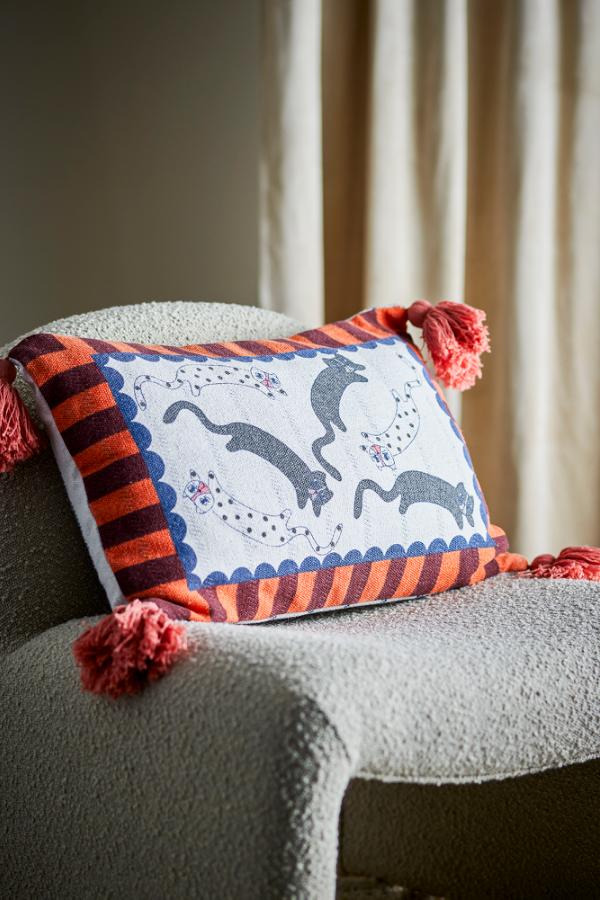 Bloomingville Missy Cushion, Multi, Recycled Cotton