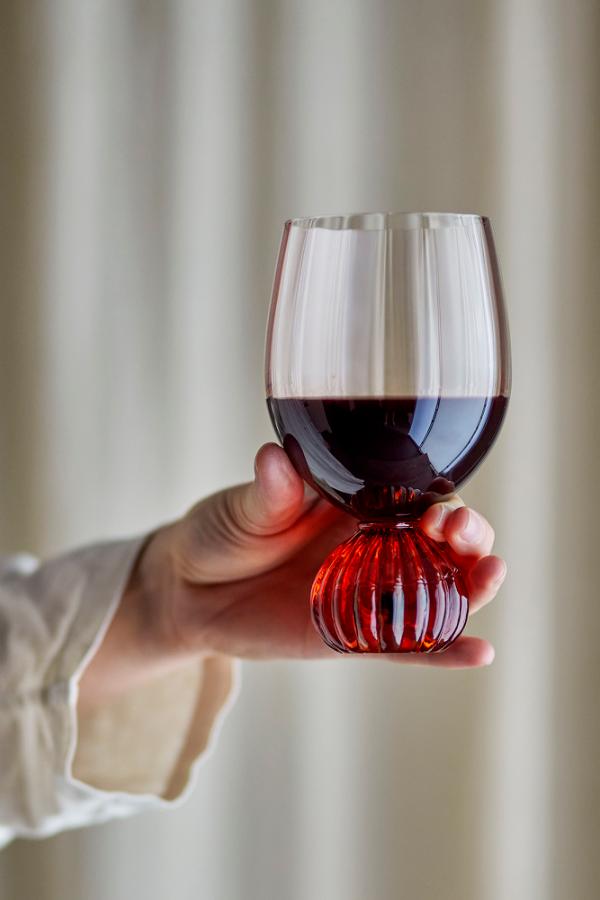 Bloomingville Taurin Wine Glass, Rose, Glass