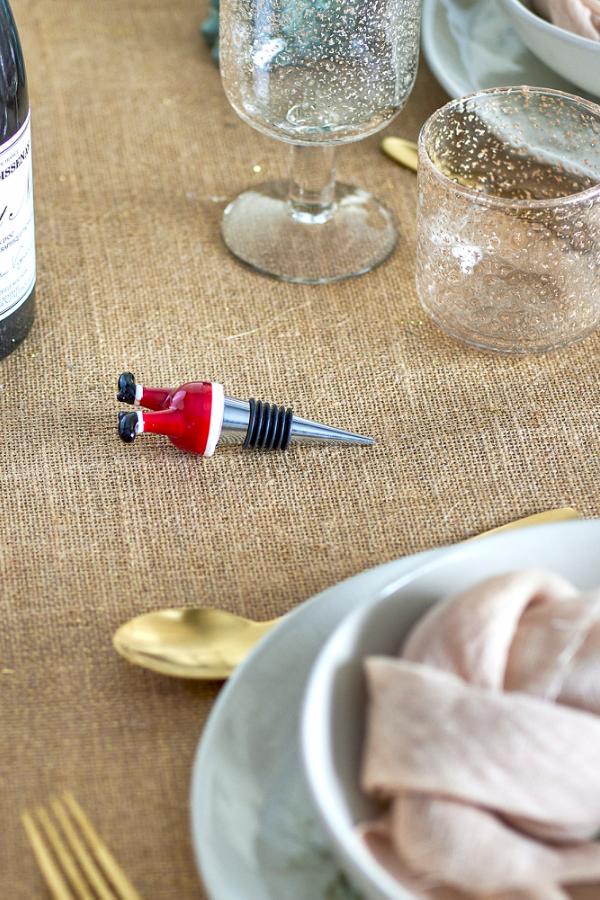 Bloomingville Lynn Wine Stopper, Red, Glass