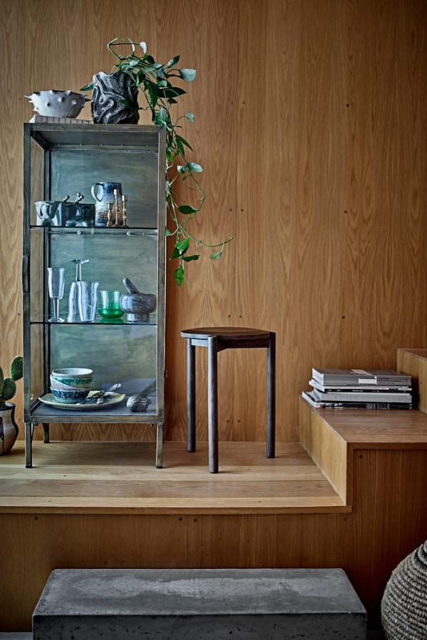 Bloomingville Saone Cabinet, Brass, Tempered glass