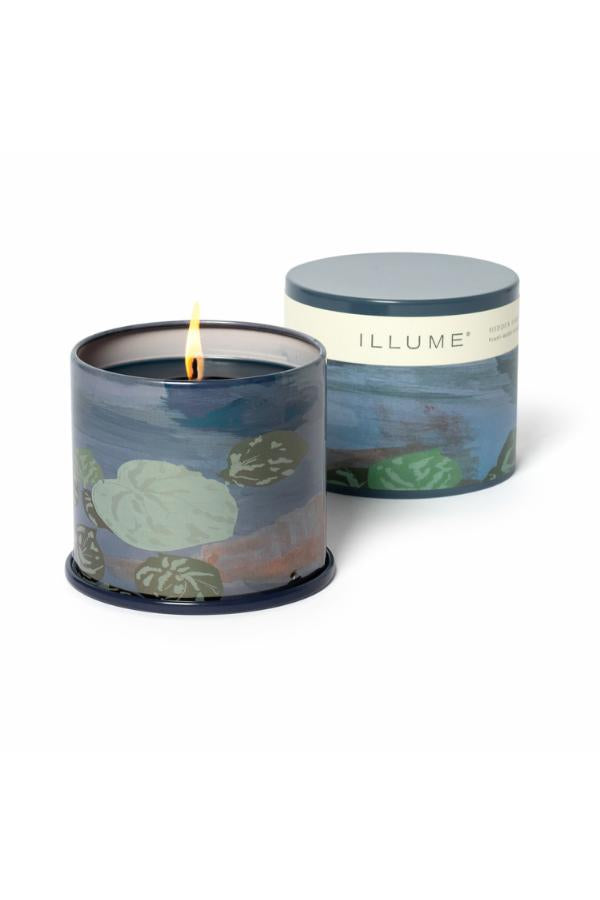 Illume Hidden Lake Vanity Tin Candle, Blue,
