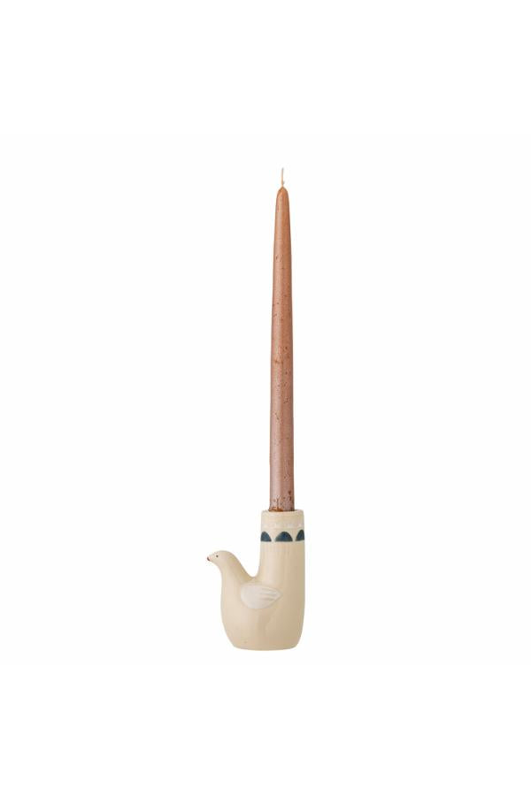 Bloomingville Trudy Candle Holder, White, Stoneware