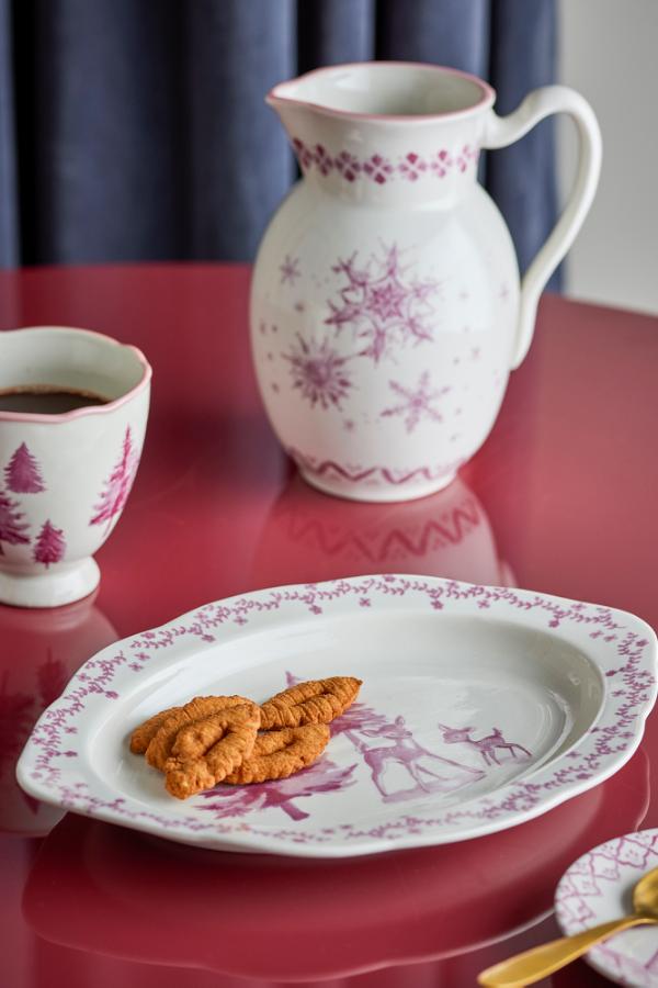 Bloomingville Wonderland Serving Plate, Rose, Stoneware