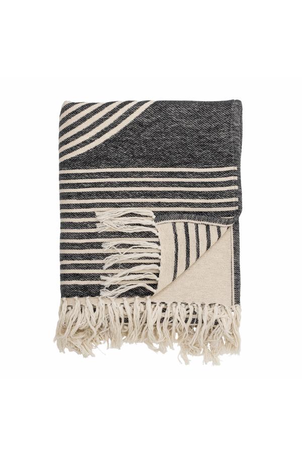 Bloomingville Anek Throw, Black, Cotton