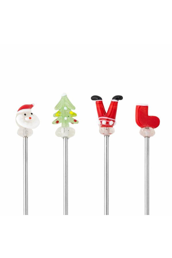 Bloomingville Misa Cocktail Stirrer, Red, Glass
