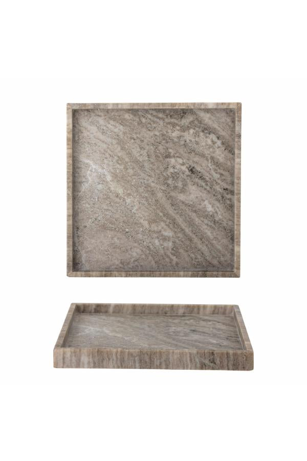 Bloomingville Majsa Tray, Brown, Marble