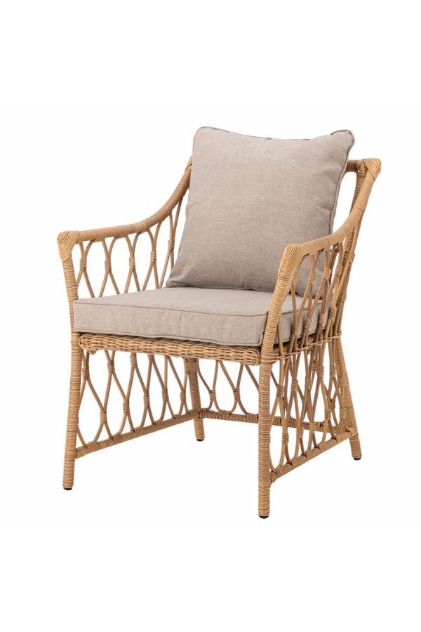 Bloomingville Belluce Lounge Chair with Stool, Nature, Polyrattan