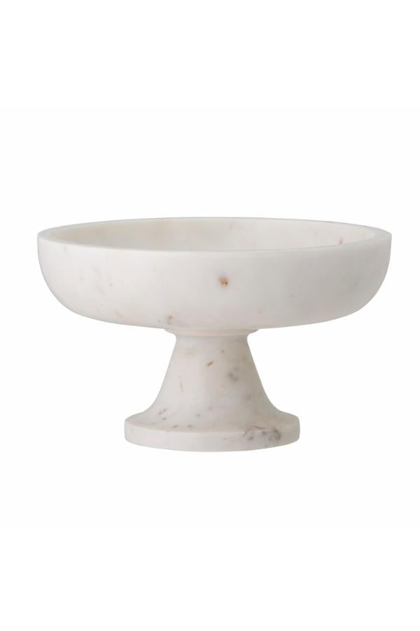 Bloomingville Eris Pedestal Bowl, White, Marble