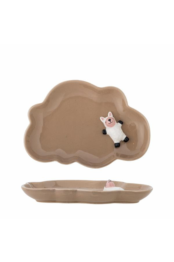 Bloomingville Mini Dolly Plate, Brown, Stoneware
