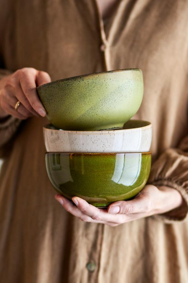 Bloomingville Addison Bowl, Green, Stoneware