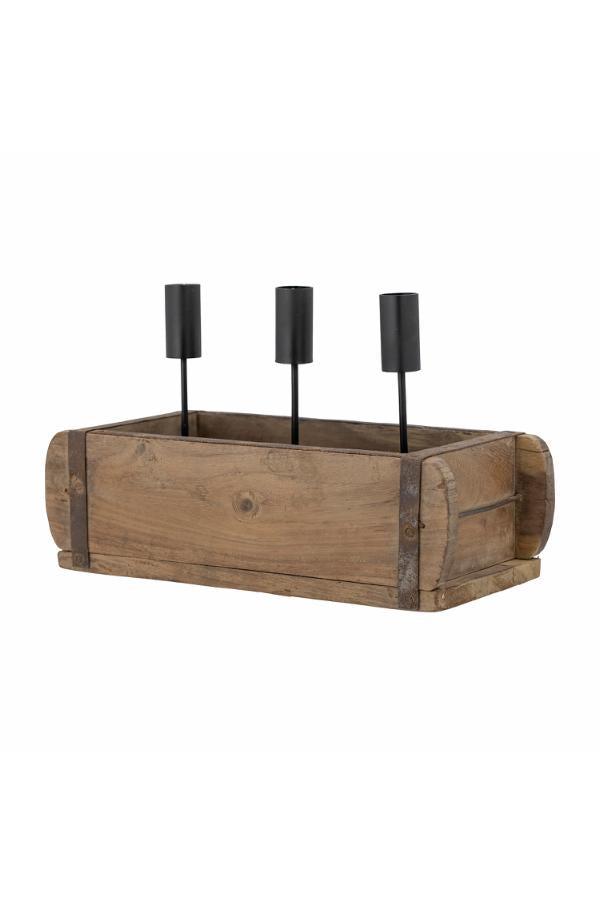 Bloomingville Ziggie Candle Holder, Brown, Mango
