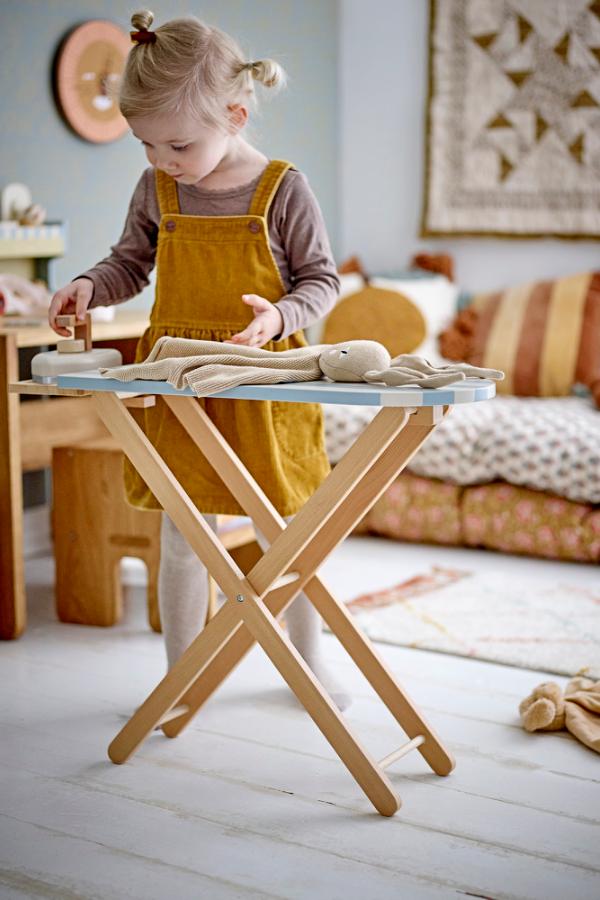 Bloomingville Mini Sande Toy Ironing Board & Iron, Blue, FSC®100%, MDF