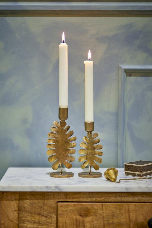 Bloomingville Oaken Candle Holder, Gold, Metal