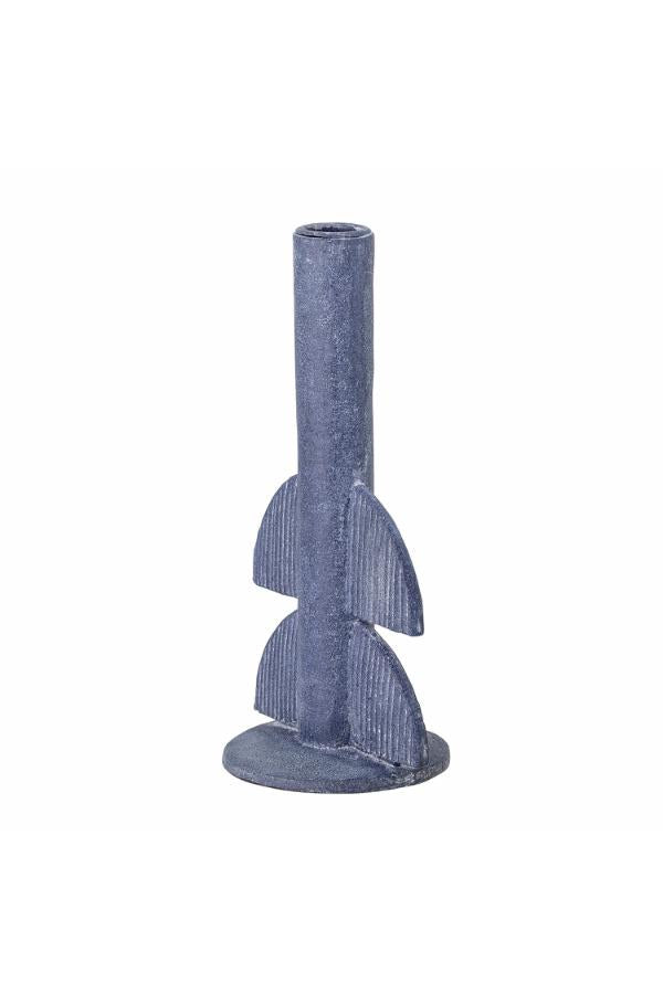 Bloomingville Bess Candle Holder, Blue, Polyresin