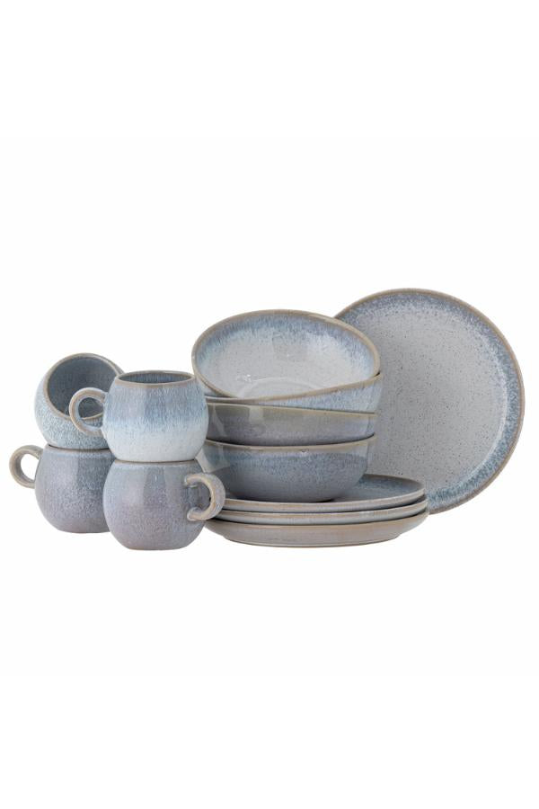 Bloomingville Paula Breakfast Set, Blue, Stoneware