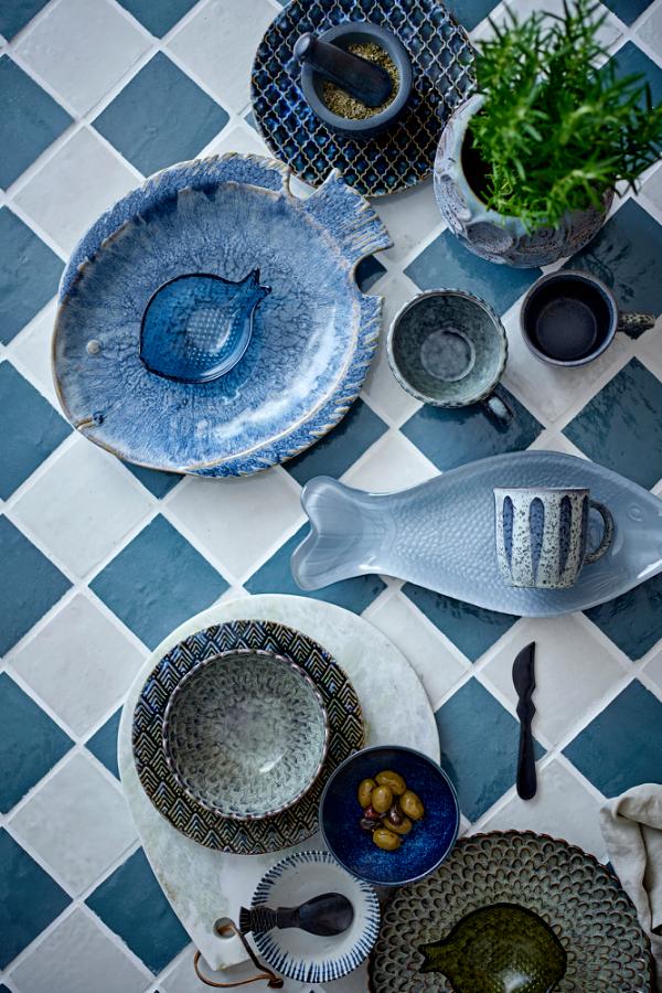 Creative Collection Yuna Serving Plate, Grey, Glass