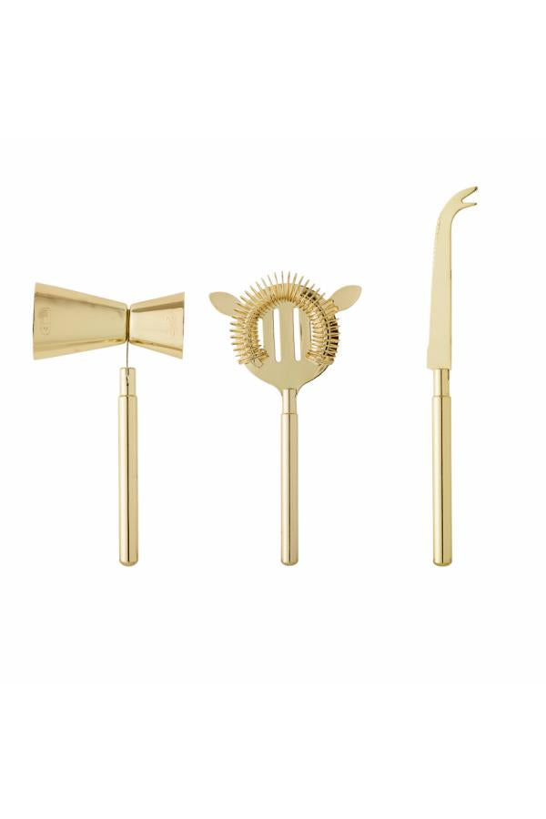 Bloomingville Cocktail Bar Set, Gold, Stainless Steel