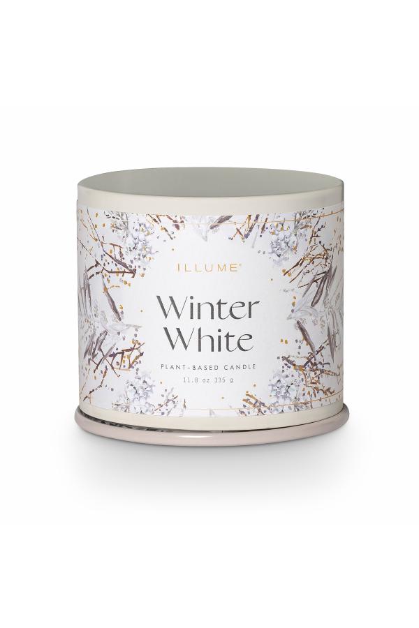Illume Winter White Vanity Tin Candle, White,