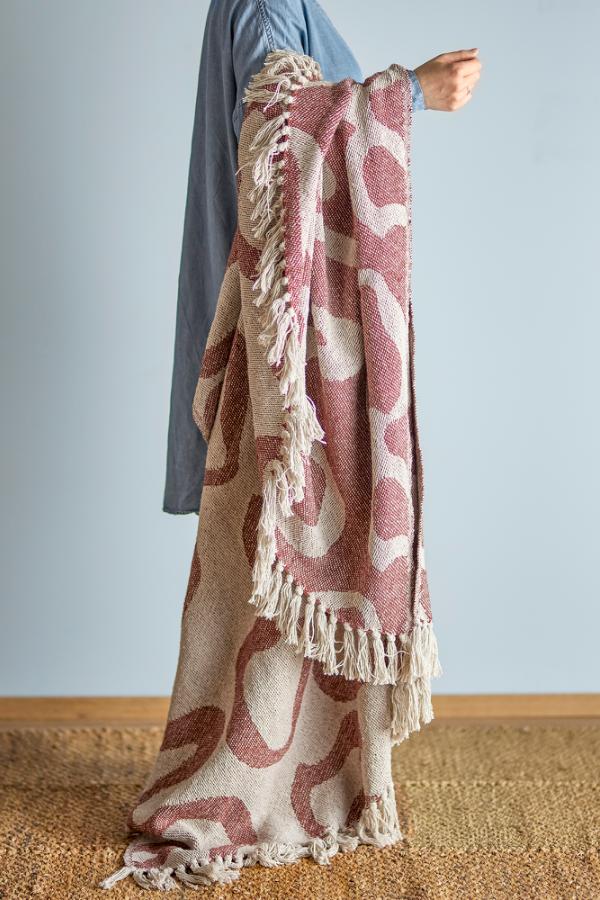 Bloomingville Salobre Throw, Brown, Recycled Cotton
