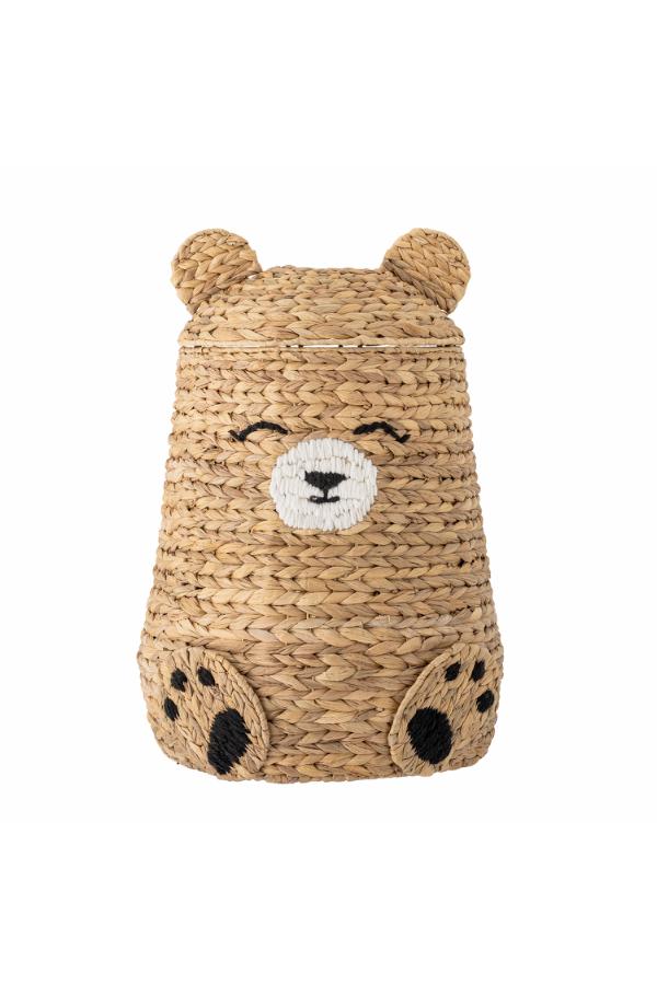 Bloomingville Mini Timone Basket w/Lid, Nature, Water Hyacinth