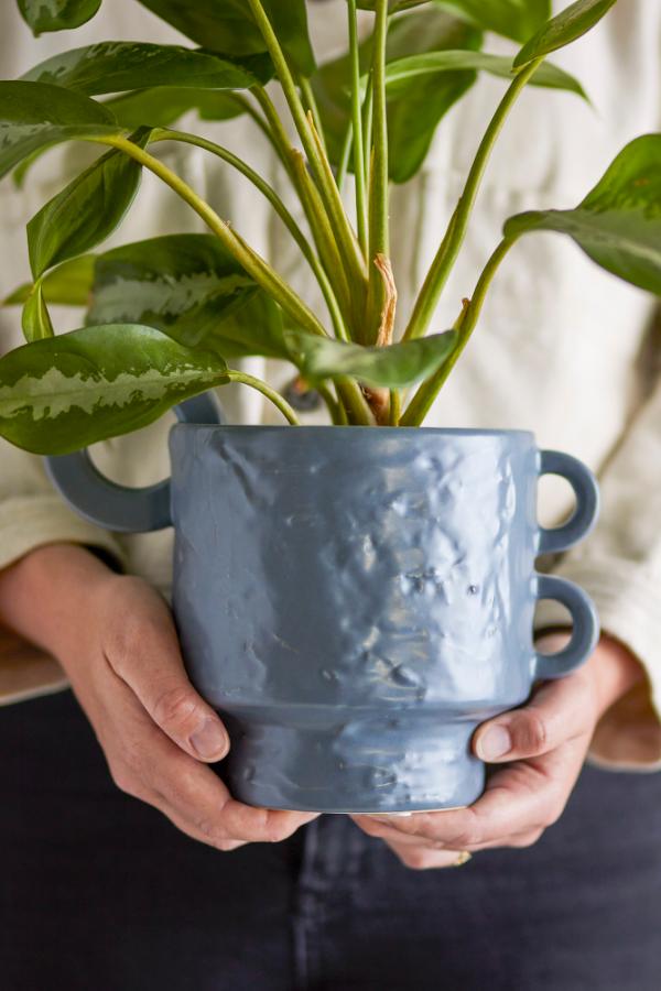 Bloomingville Alfine Flowerpot, Blue, Stoneware