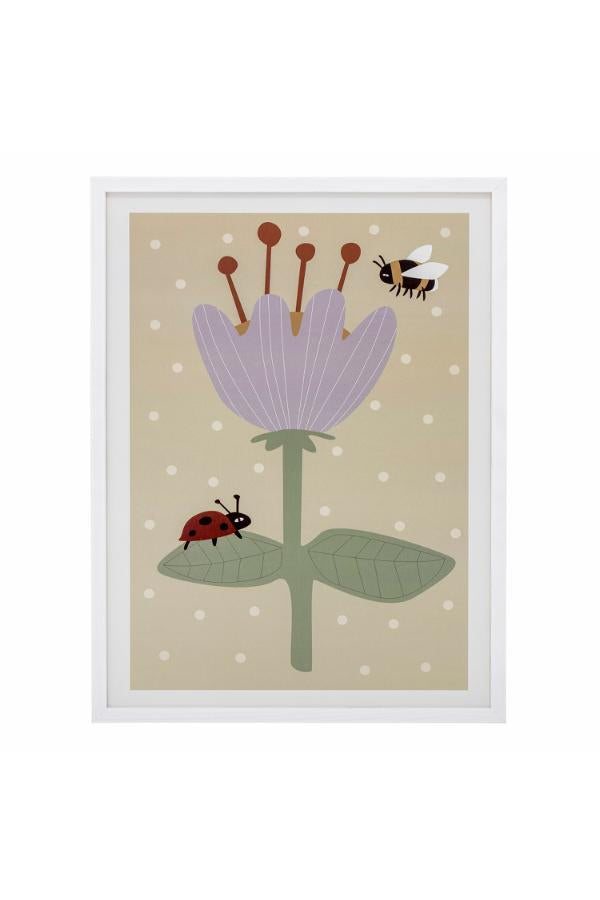 Bloomingville Mini Numa Illustration w/ Frame, Multi, Pine