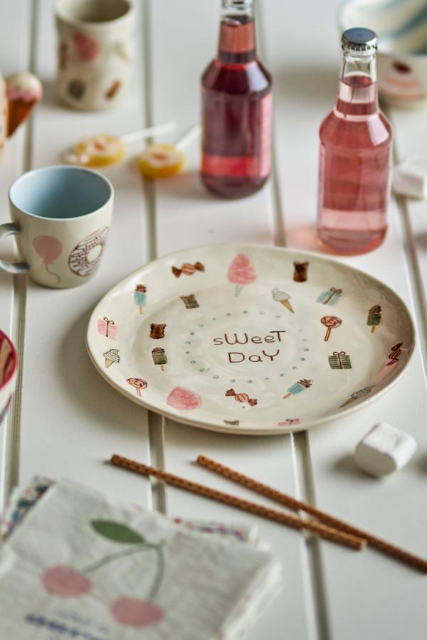 Bloomingville Mini Sweets Plate, Multi, Stoneware
