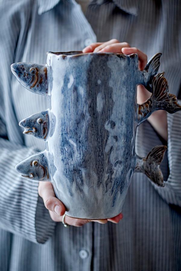 Creative Collection Tace Vase, Blue, Stoneware