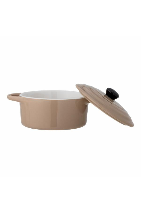 Bloomingville Thanos Oven Dish w/Lid, Nature, Stoneware