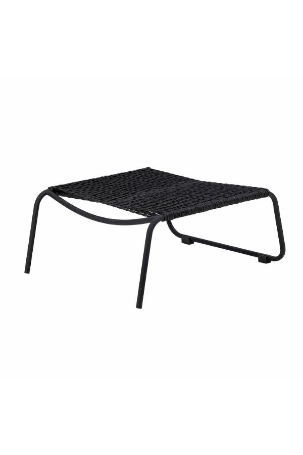 Bloomingville Boel Deck Chair with Stool, Black, Metal